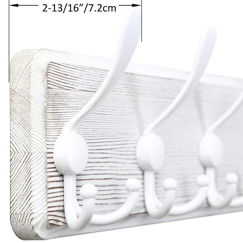 WEBI Coat Rack Wall Mount,5 Triple Hooks for Hanging Coats,16" Hole to Hole,Coat Hooks Wall Mounted,Coat Hanger Wall Hook Rack Rail for Clothes,Jacket,White - Image 5